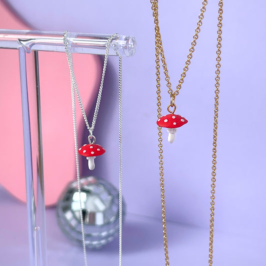 Itty Bitty Mushroom Necklace