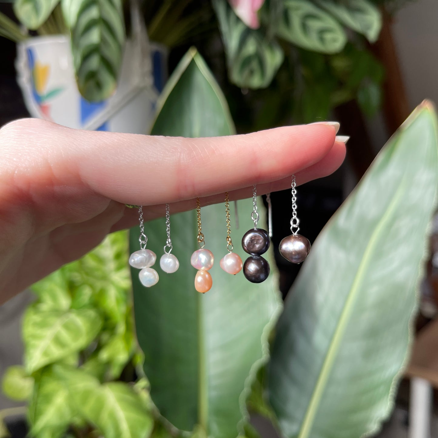 Pearly Threader Earrings