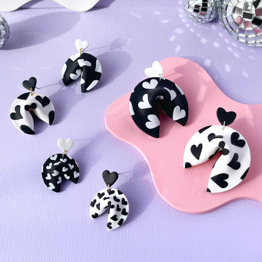 Heart Baker Fortune Cookie Earrings