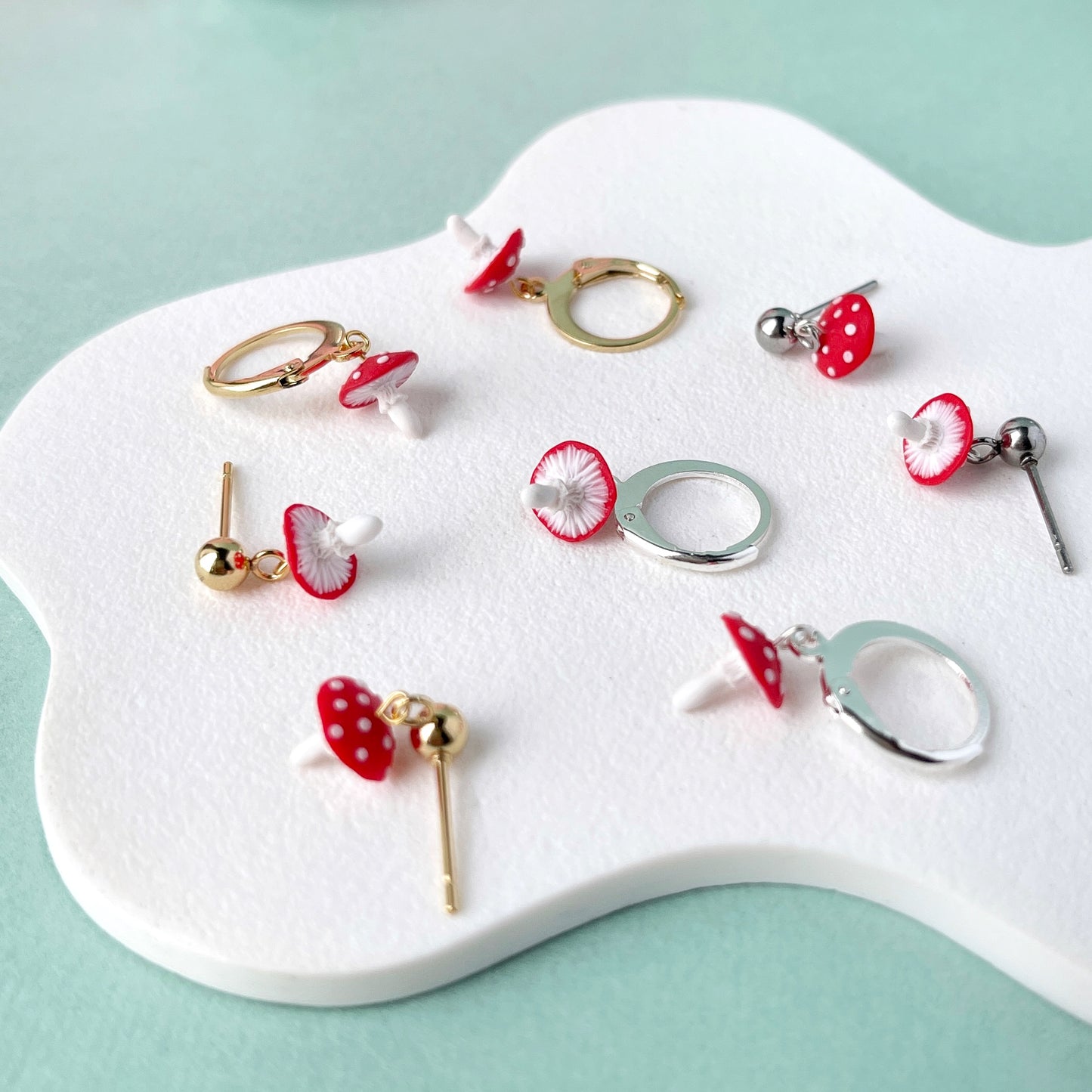 Itty Bitty Mushroom Earrings
