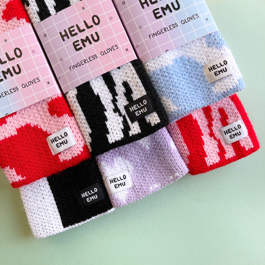 Cow Print Fingerless Gloves