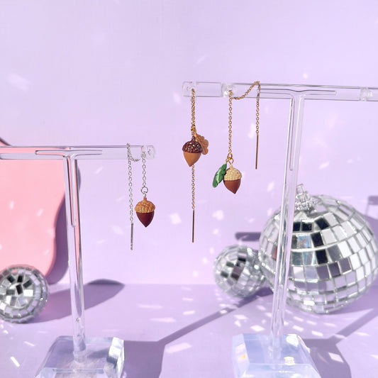 Little Acorn Threader Earrings