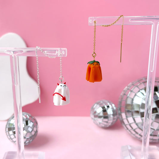 Mini Ghostie Threader Earrings