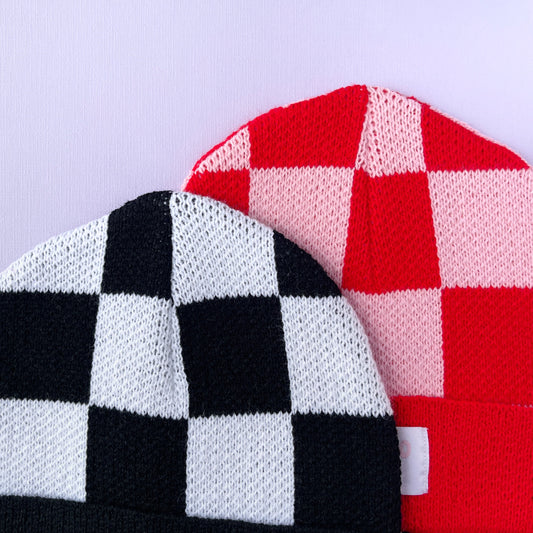 Large Check Beanie