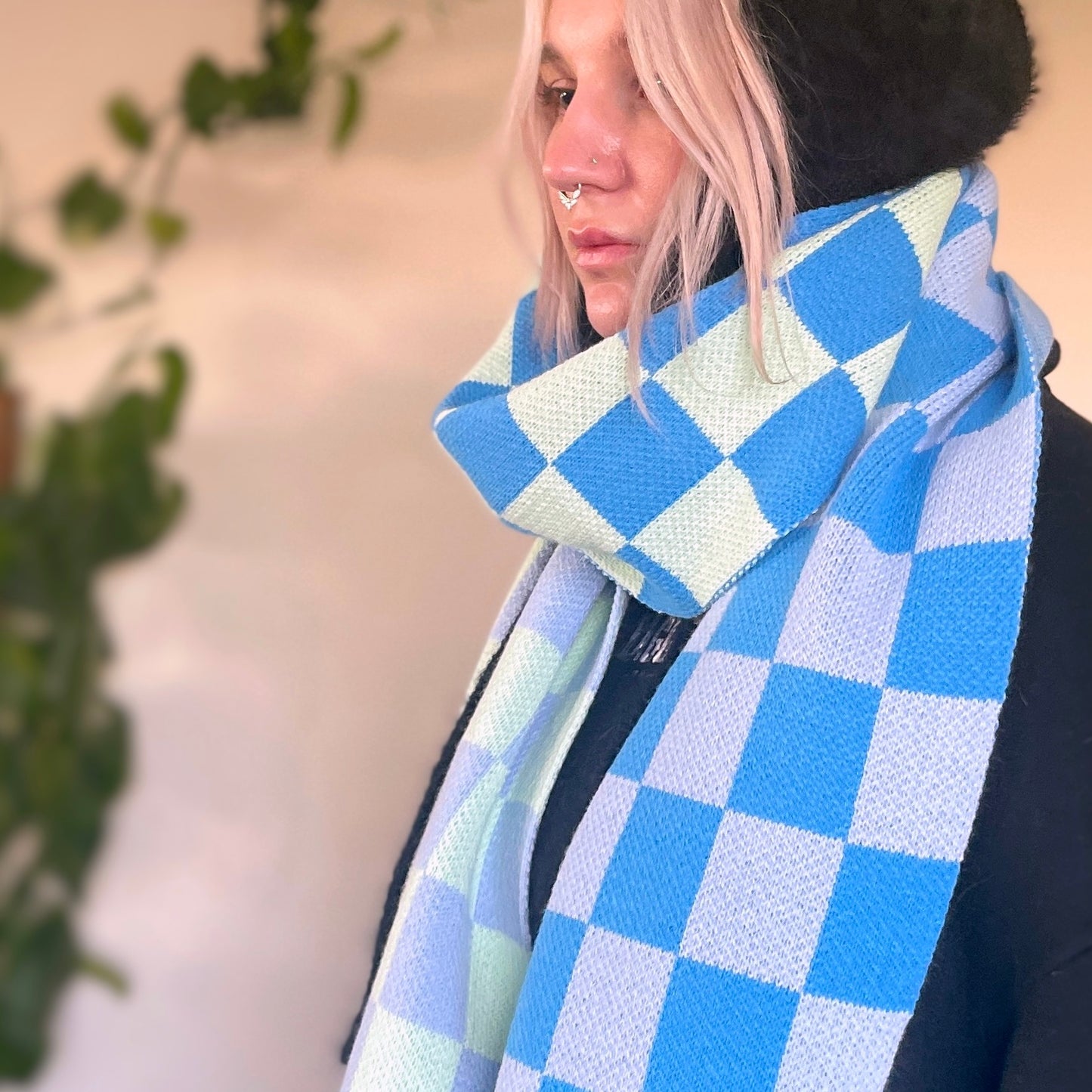 Three Tone Check Scarf