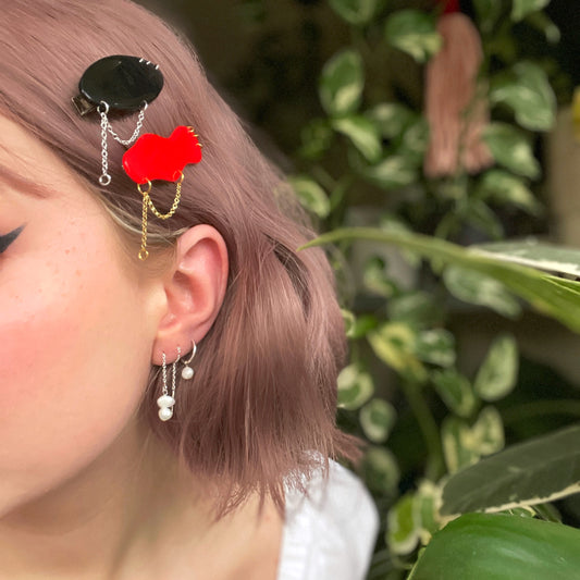 Chain Reaction Hair Clips