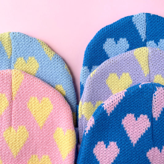 Heart Print Beanie