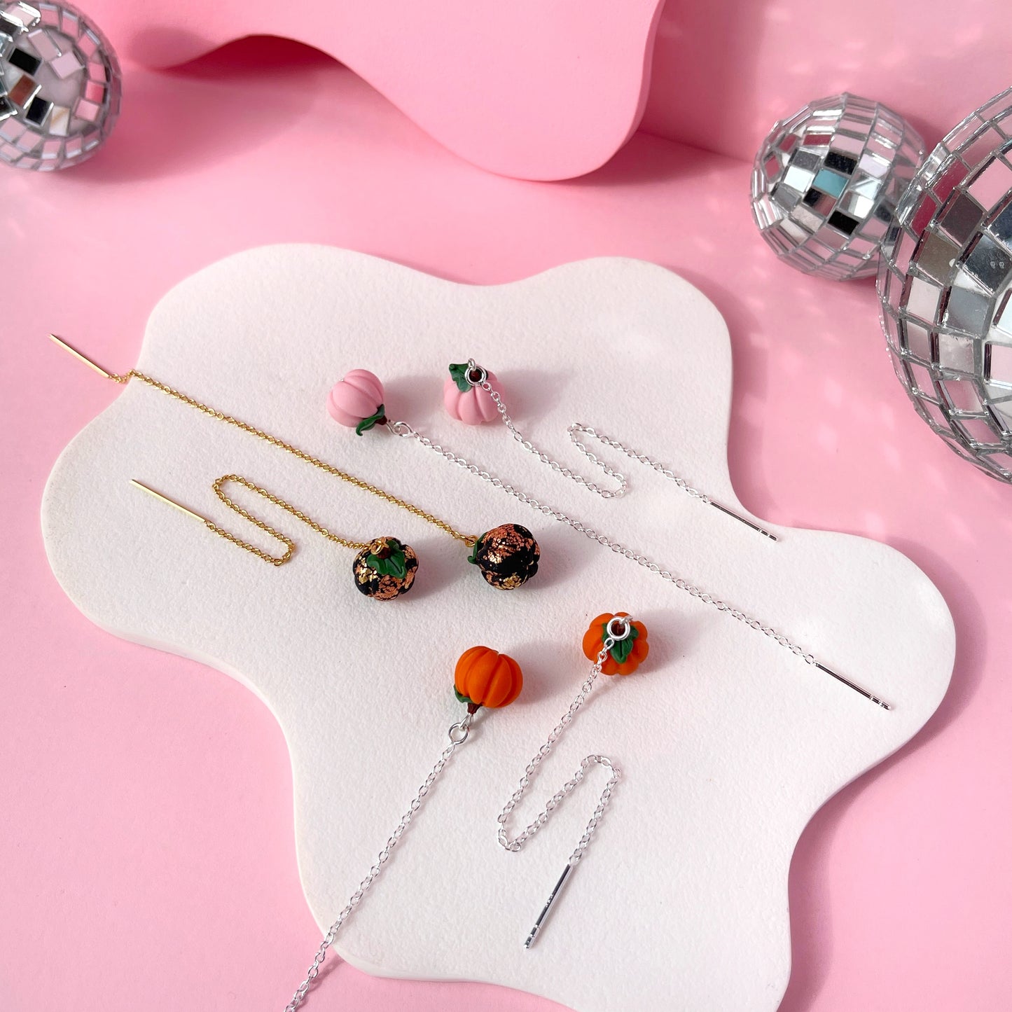 Pretty Puny Pumpkin Threader Earrings