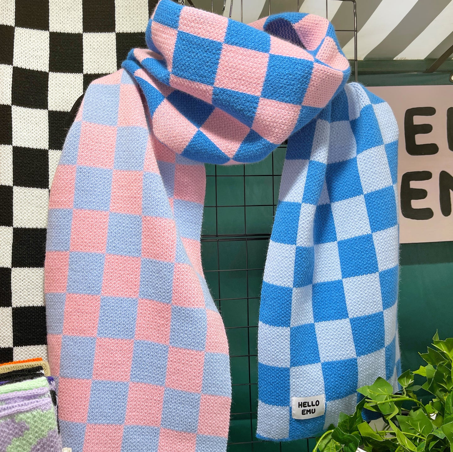 Three Tone Check Scarf