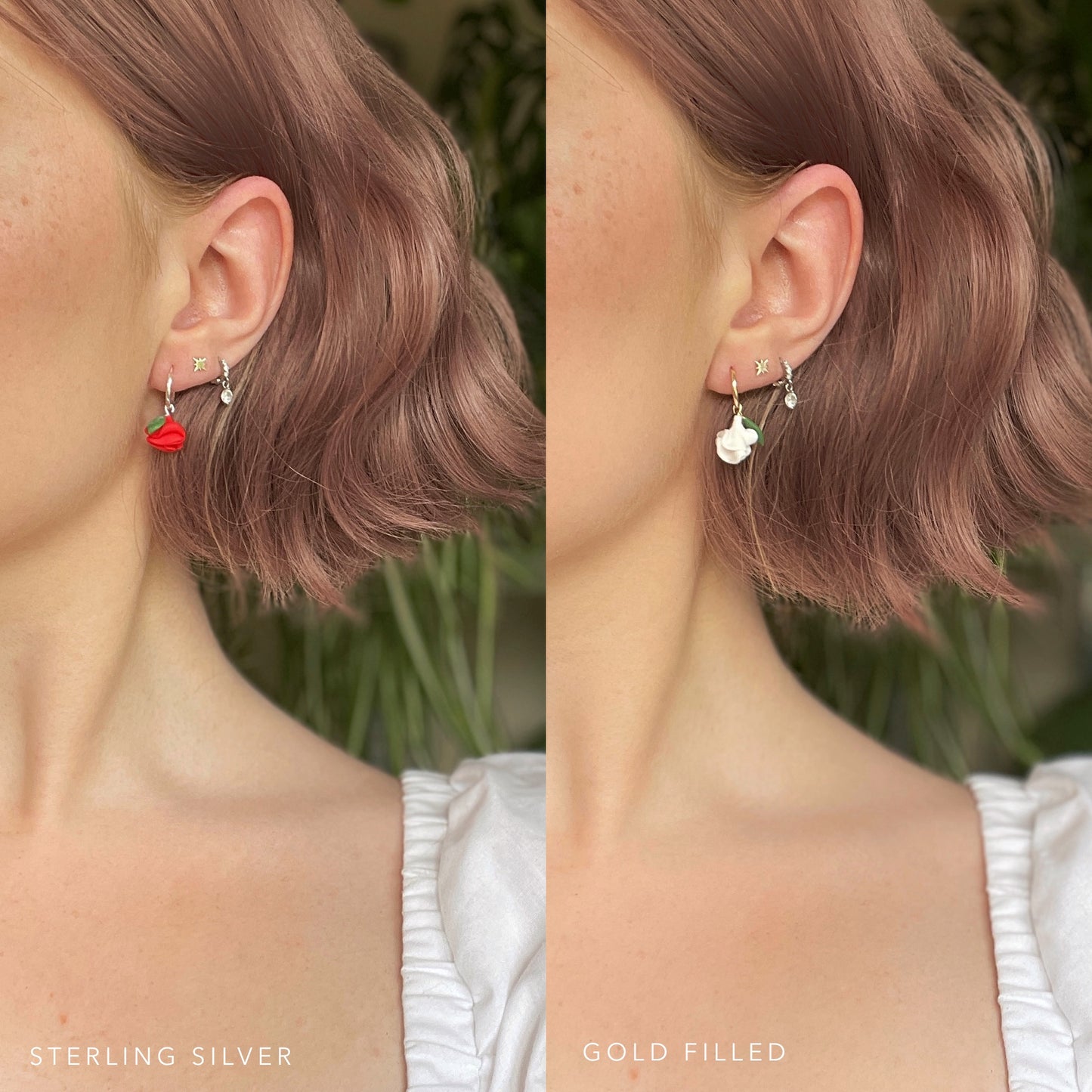 Kiss From a Rose Hoop Earrings