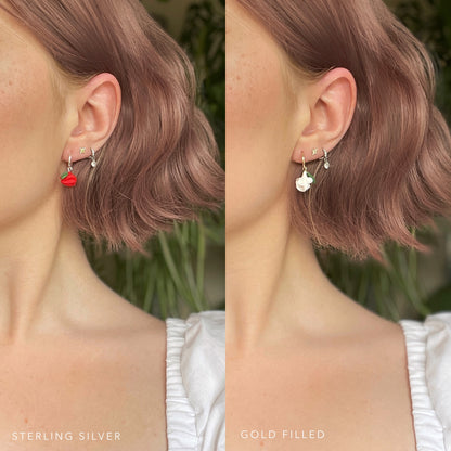 Kiss From a Rose Hoop Earrings
