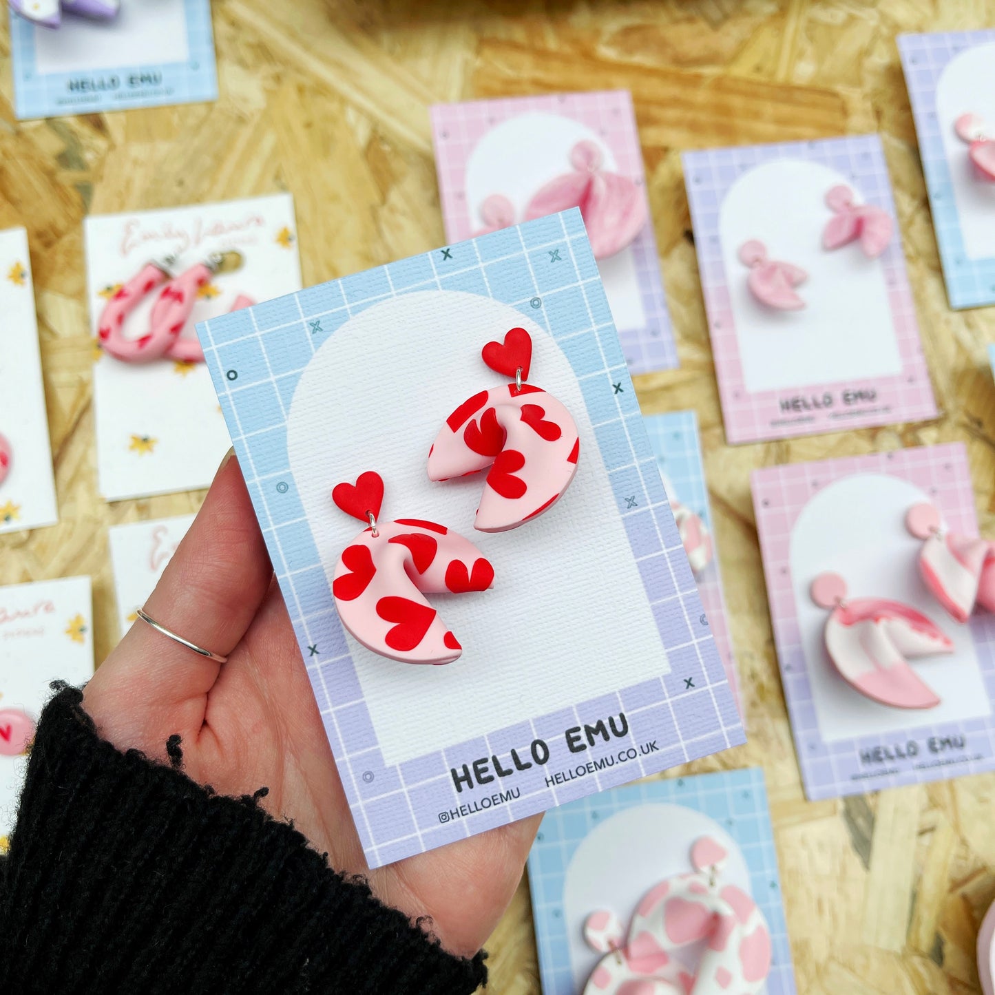 Heart Baker Fortune Cookie Earrings