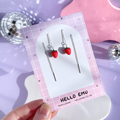 Itty Bitty Strawberry Threader Earrings