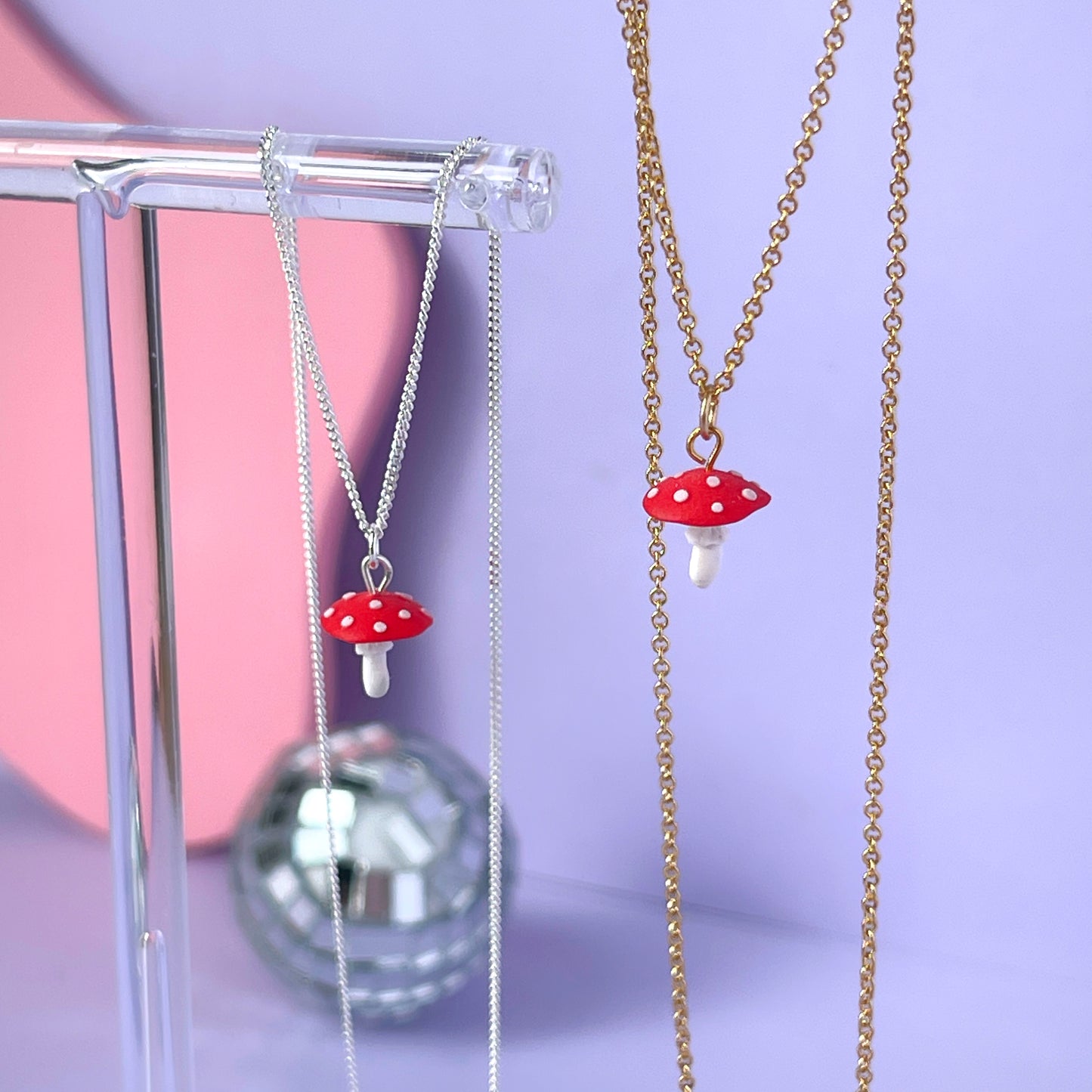 Itty Bitty Mushroom Necklace