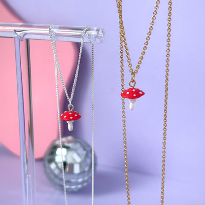 Itty Bitty Mushroom Necklace