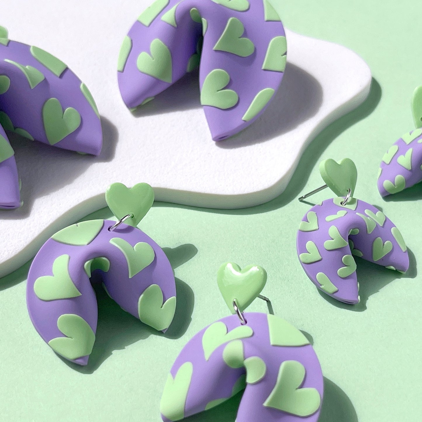Heart Baker Fortune Cookie Earrings
