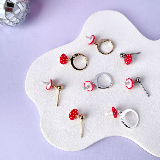 Itty Bitty Mushroom Earrings