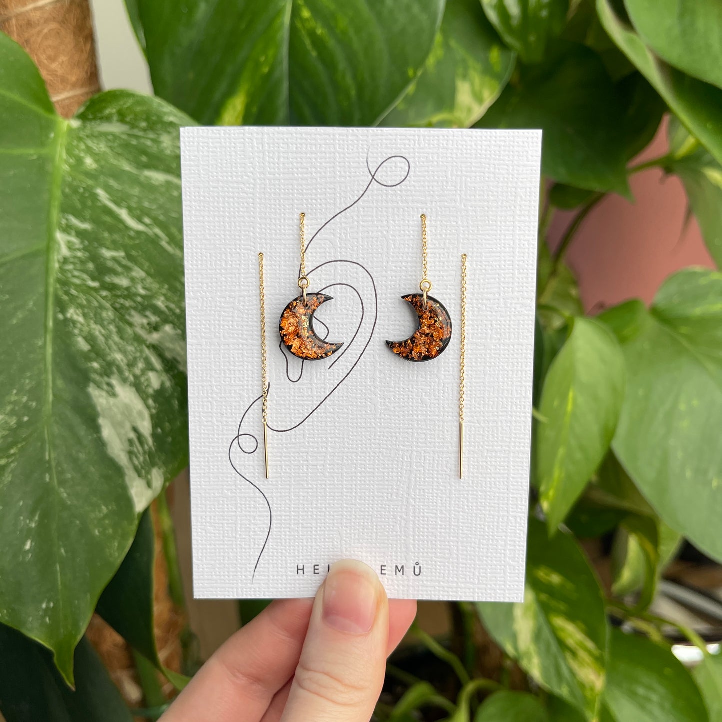 Over the Moon Threader Earrings