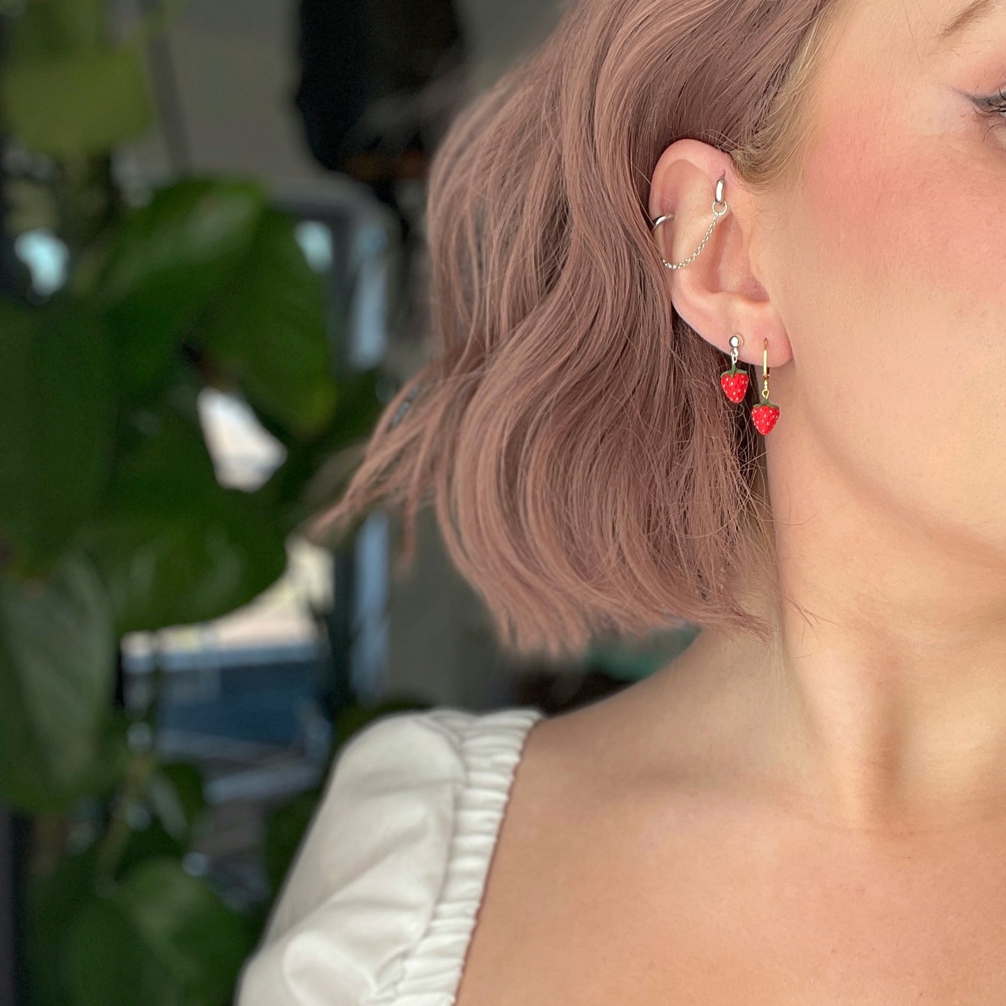 Itty Bitty Strawberry Earrings
