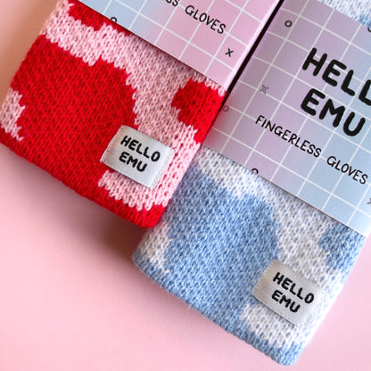 Cow Print Fingerless Gloves