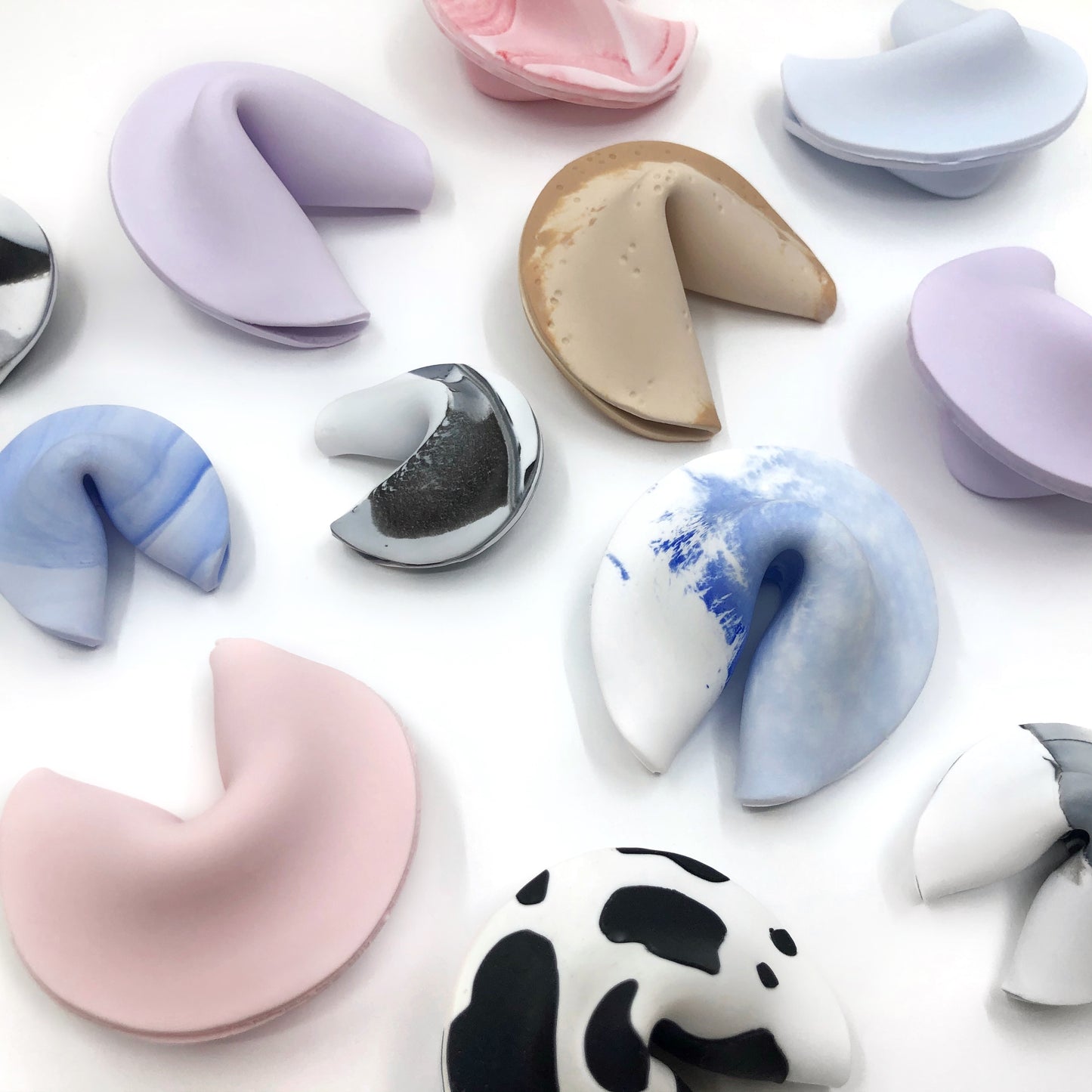 Marble Fluff Fortune Cookie Sculpture