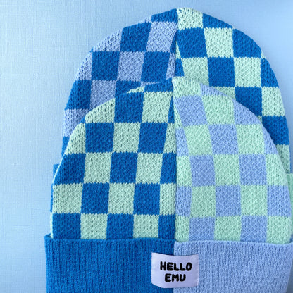 Half and Half Check Beanie
