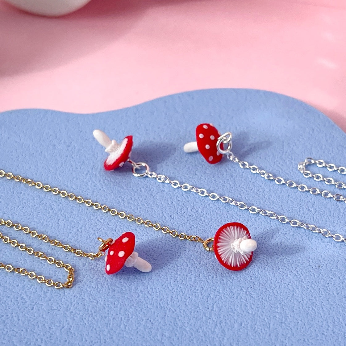 Itty Bitty Mushroom Threader Earrings
