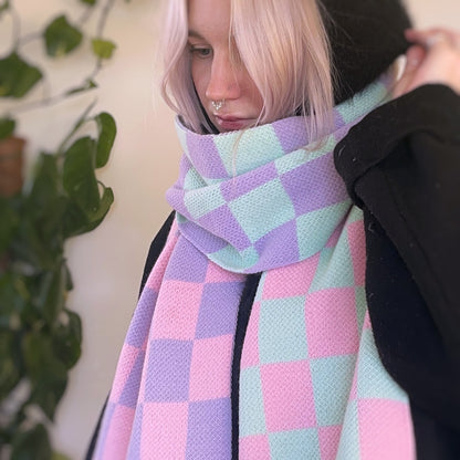 Three Tone Check Scarf