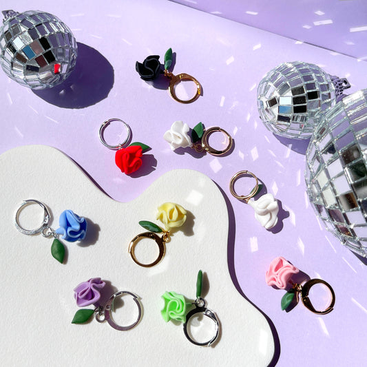 Kiss From a Rose Hoop Earrings