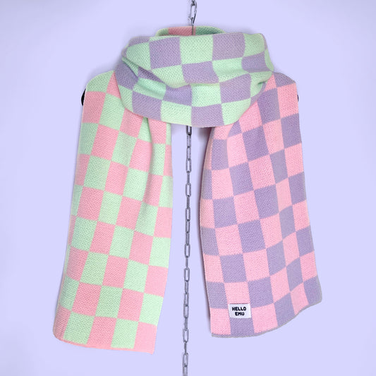 Three Tone Check Scarf