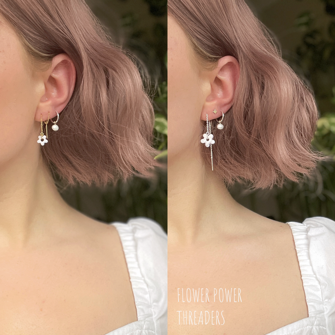 Flower Power Threader Earrings