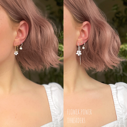 Flower Power Threader Earrings