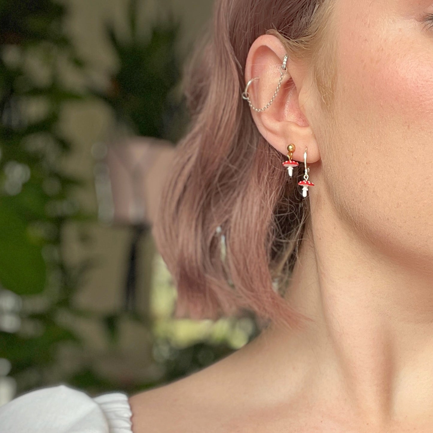 Itty Bitty Mushroom Earrings