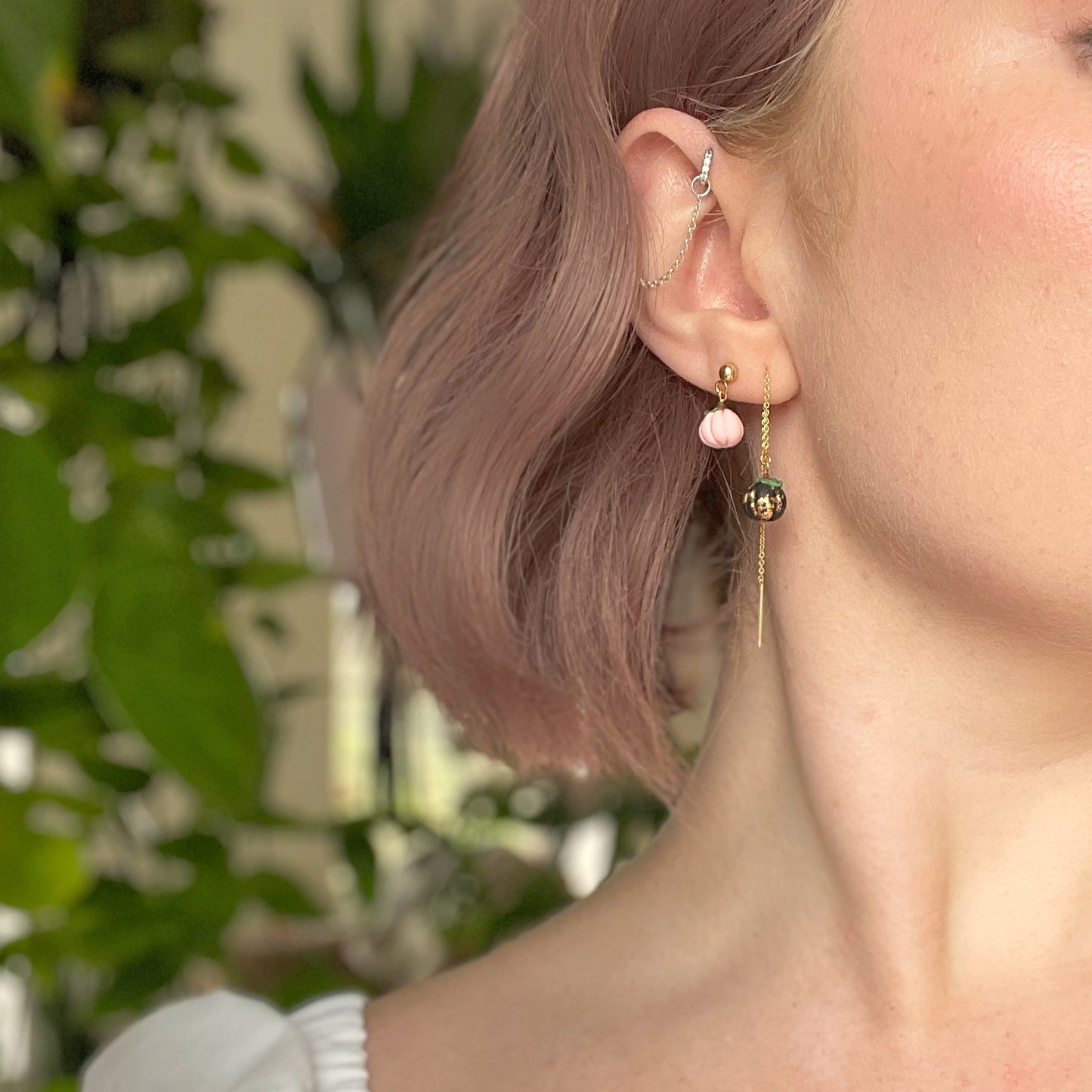 Pretty Puny Pumpkin Threader Earrings