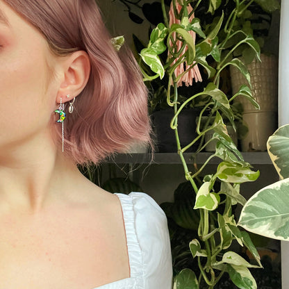 Over the Moon Threader Earrings