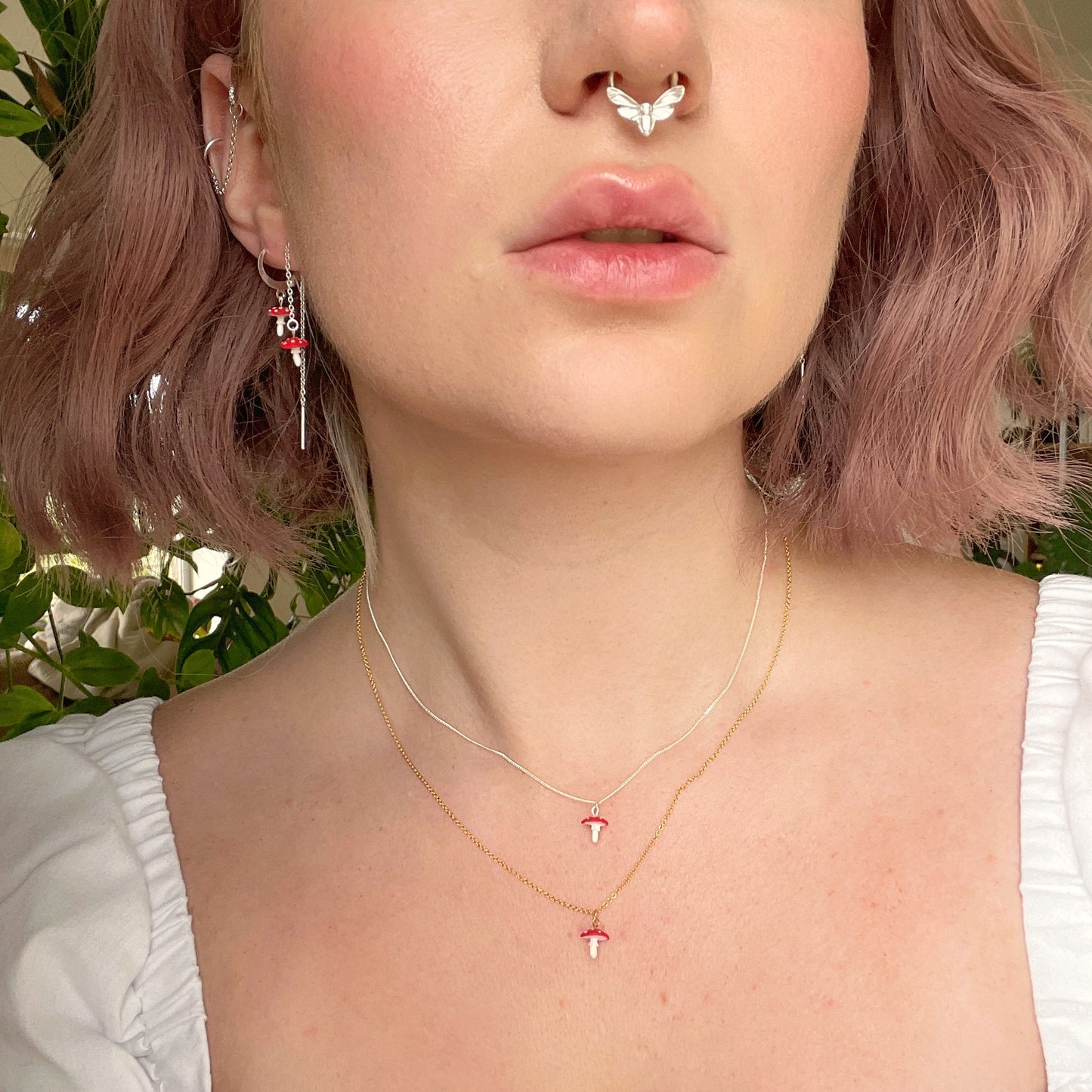 Itty Bitty Mushroom Necklace