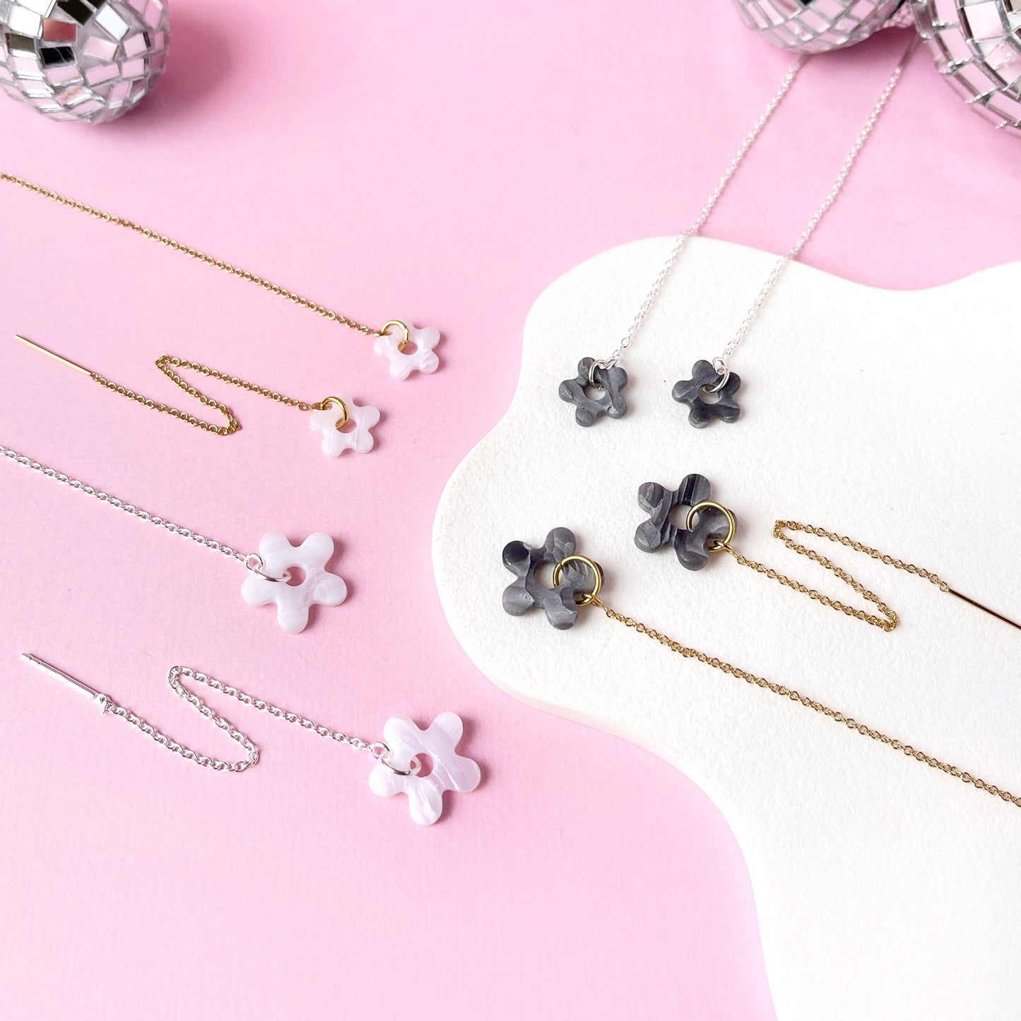 Flower Power Threader Earrings