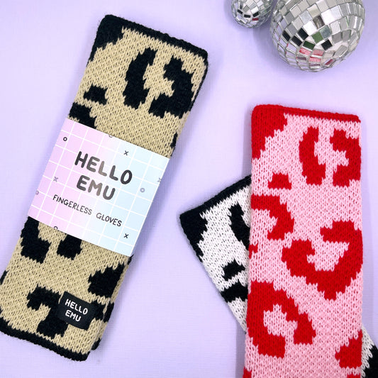 Leopard Print Fingerless Gloves