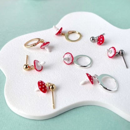 Itty Bitty Mushroom Earrings