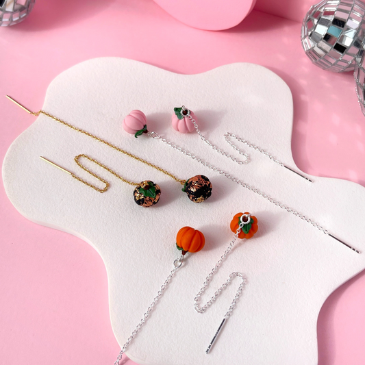 Pretty Puny Pumpkin Threader Earrings