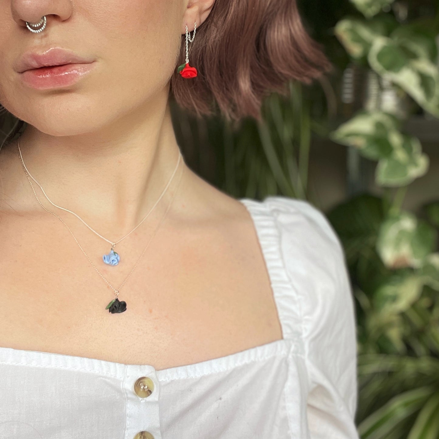 Kiss From a Rose Threader Earrings