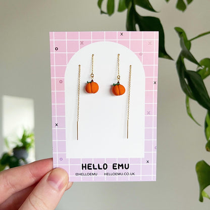 Pretty Puny Pumpkin Threader Earrings