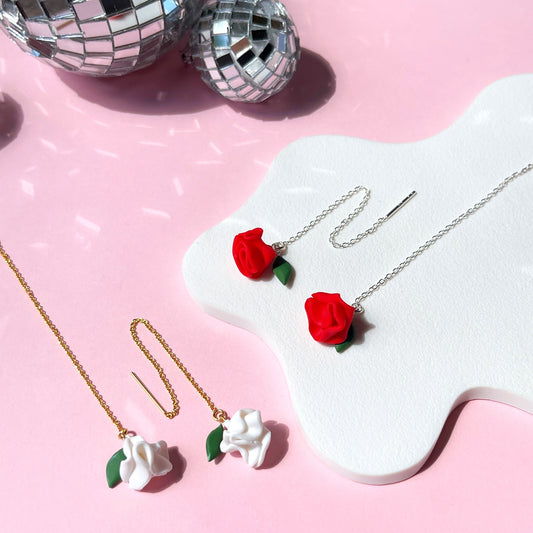 Kiss From a Rose Threader Earrings