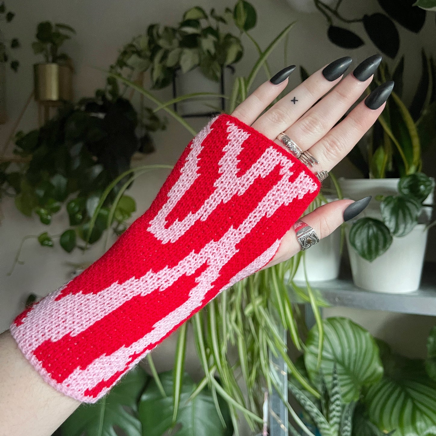 Zebra Print Fingerless Gloves