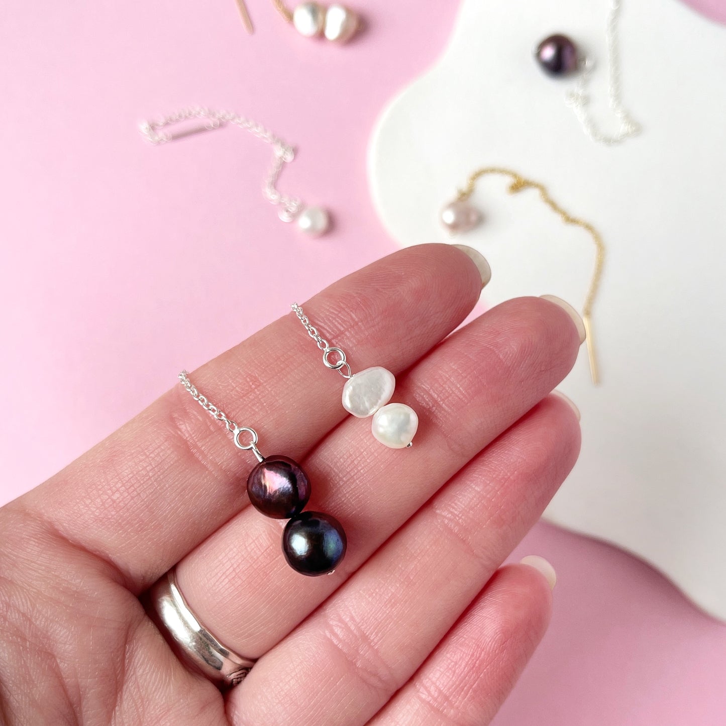 Pearly Threader Earrings
