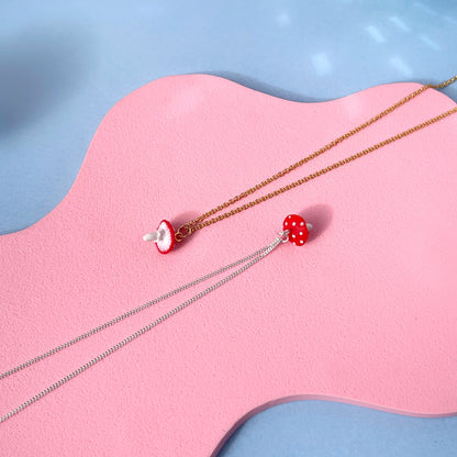 Itty Bitty Mushroom Necklace