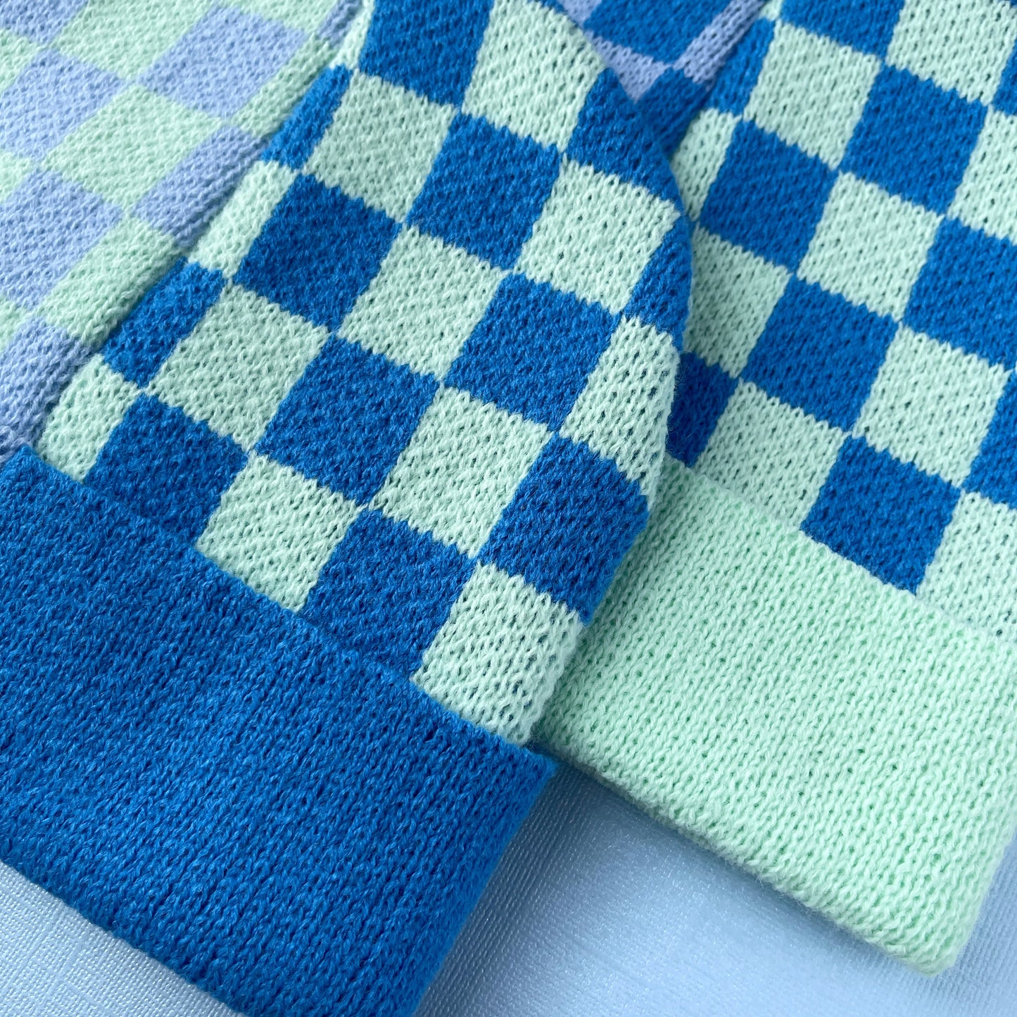 Half and Half Check Beanie