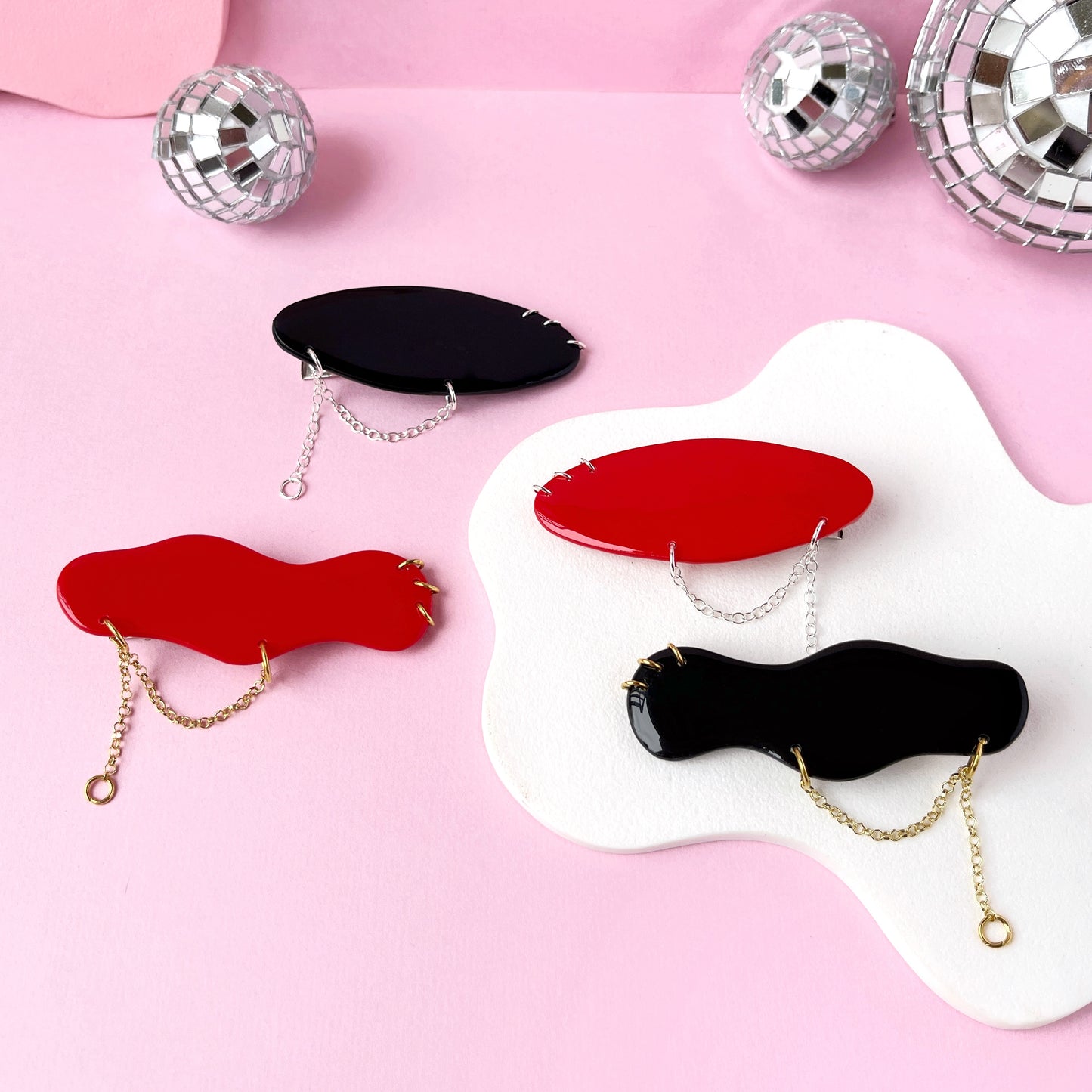 Chain Reaction Hair Clips