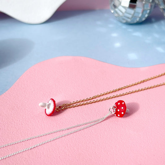 Itty Bitty Mushroom Necklace