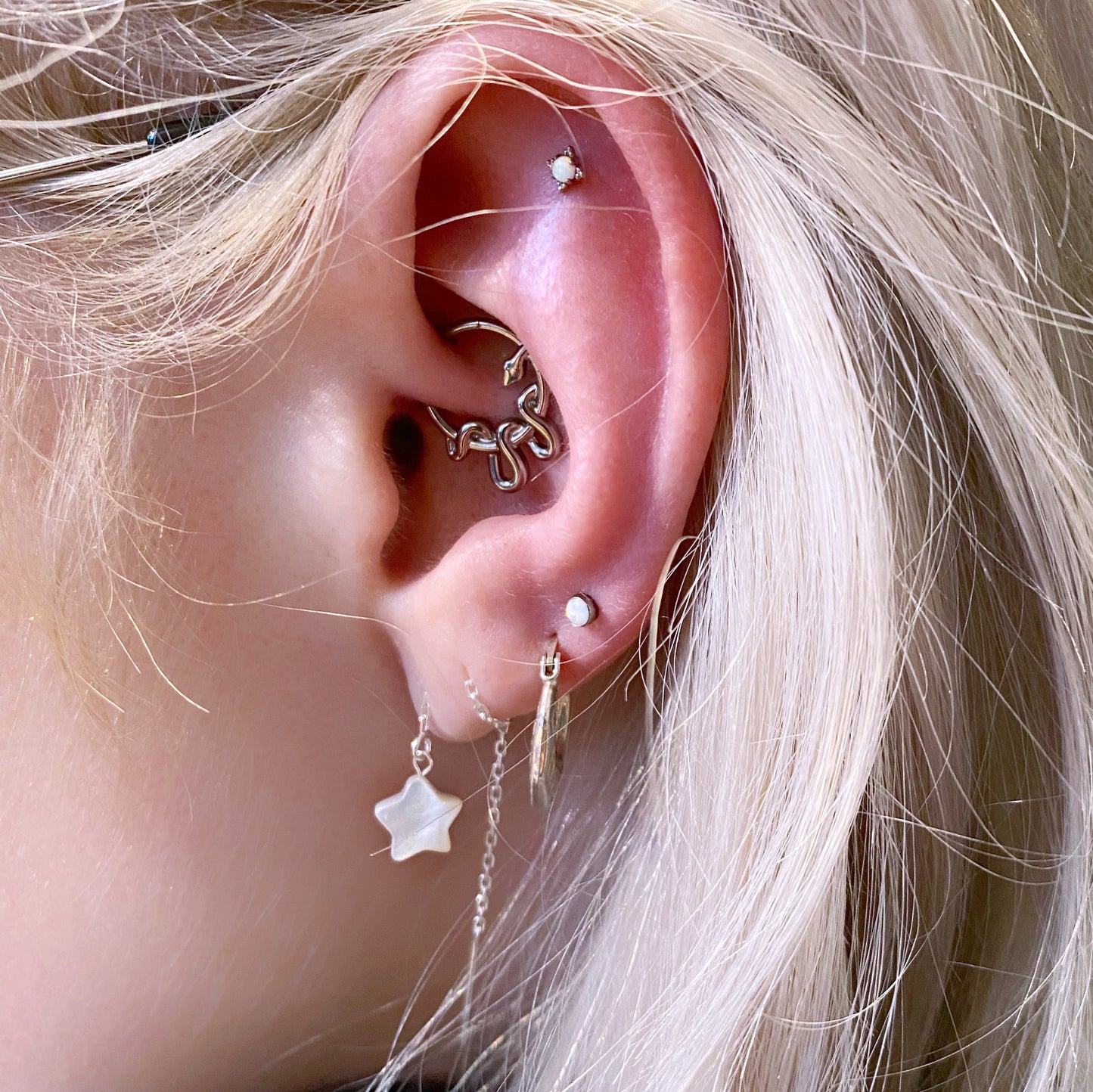 Mother of Pearl Threader Earrings